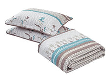 Load image into Gallery viewer, All American Collection Printed Bedspread and Pillow Sham Set Brown &amp; Turquoise