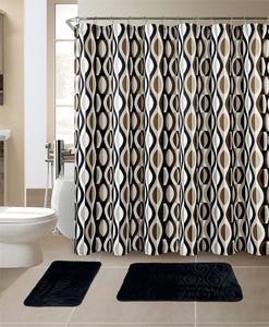 15-Piece Bathroom Sets With Matching Shower Curtain