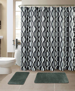 15-Piece Bathroom Sets With Matching Shower Curtain