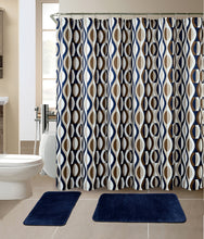 Load image into Gallery viewer, 15-Piece Bathroom Sets With Matching Shower Curtain