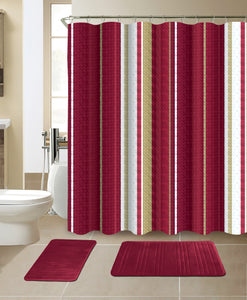 15-Piece Bathroom Sets With Matching Shower Curtain