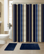 Load image into Gallery viewer, 15-Piece Bathroom Sets With Matching Shower Curtain