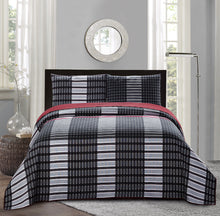 Load image into Gallery viewer, Plaid Printed Reversible Bedspread/Quilt Set